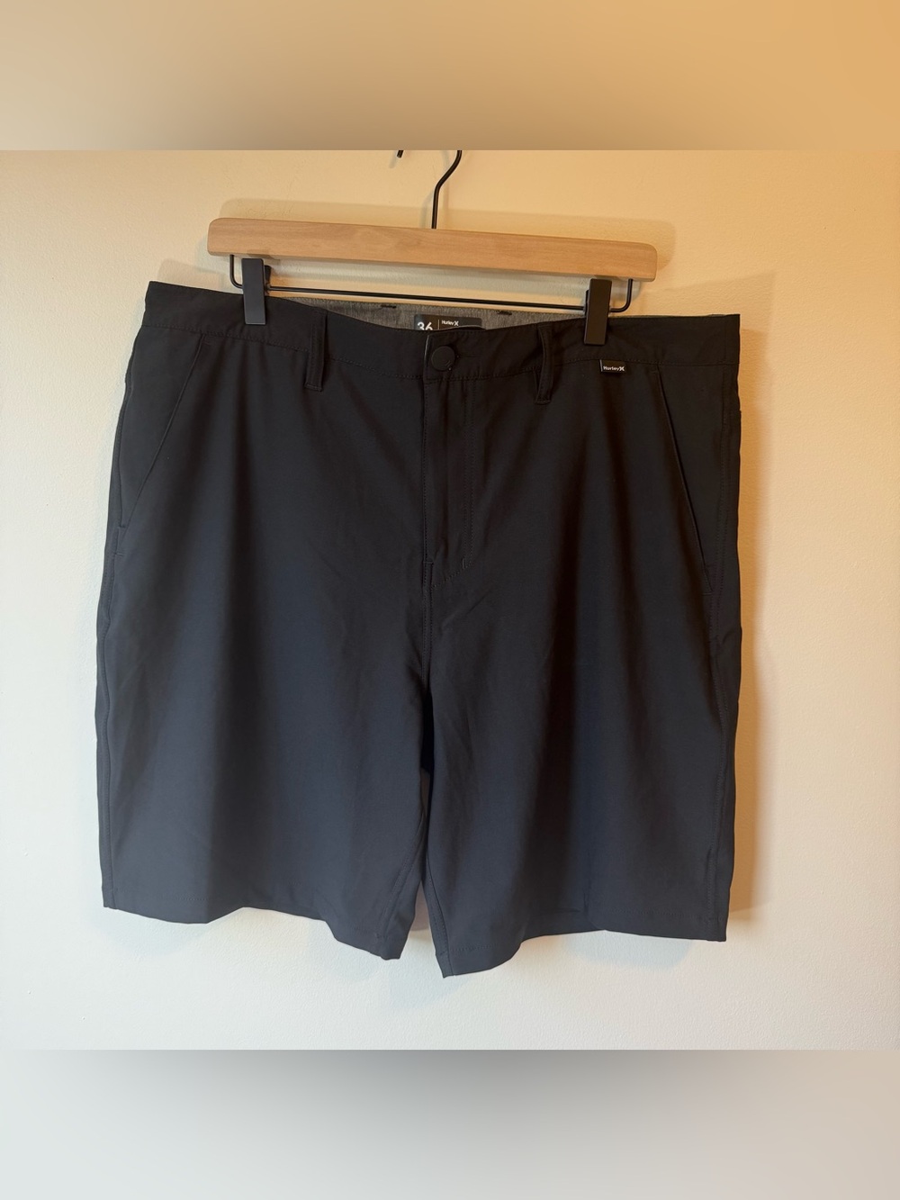 Hurley Phantom Chino Shorts Mens 36 Khaki Black Outdoor Performance Stretch